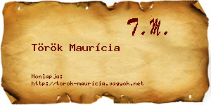 Török Maurícia névjegykártya